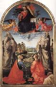 Domenicho Ghirlandaio Christus in der Gloriole mit den Heiligen Bendikt,Romuald,Attinea und Grecinana oil painting reproduction